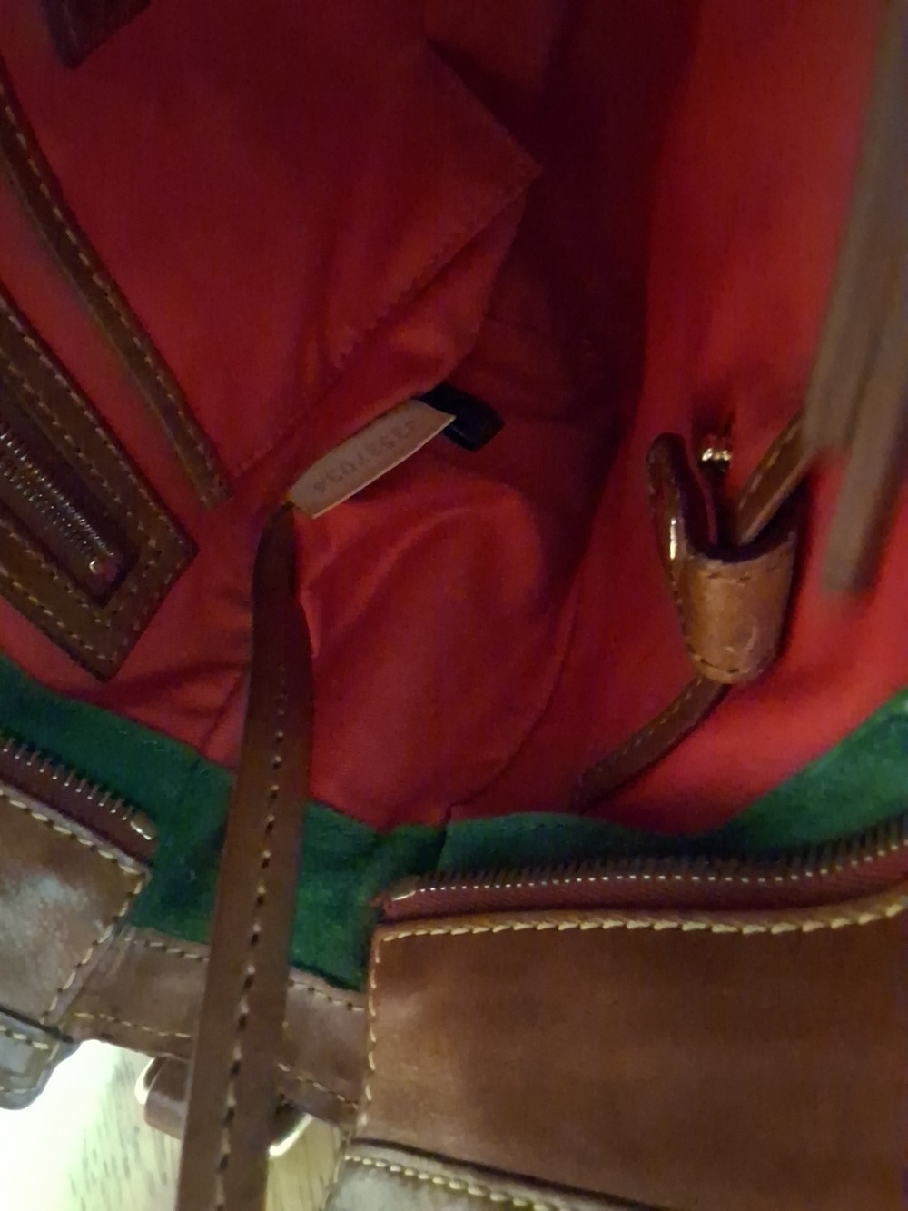Vintage Authentic Dooney & Bourke Cognac Leather Satchel with Tassels - Picture 11 of 11
